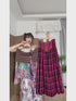 Retro Check Switching Skirt